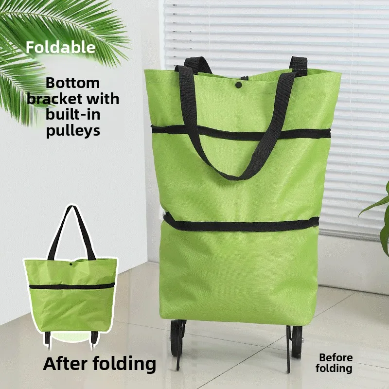 Hand-pulled cart Stacking trailer Home shopping Pull grocery shopping trolley Artifact Portable luggage Small trolley