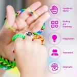 600pcs+ Loom Rubber Band Refill Kit in 31 Colors Bracelet Making Kit for Kids Weaving DIY Crafting Gift with Loom Bands Toys - Image 2