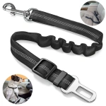 Pet Car Safety Harness Dog Car Seat Belt Adjustable Reflective Elastic Traction Rope Suitable for Small Medium Large Dogs French