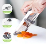 LMETJMA Multi Handheld Mandoline Slicer with Adjustable Stainless Steel Blade Kitchen Veggie Chopper Cheese Grater JT237 - Image 3