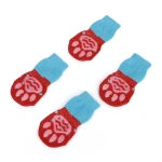 4Pcs Warm Puppy Dog Shoes Soft Pet Knits Socks Cute Cartoon Anti Slip Skid Socks Breathable Pet Products S/M/L Puppy Dog Socks - Image 6