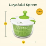 LMETJMA 5 L Large Salad Spinner Vegetable Washer Dryer Drainer Strainer with Bowl Colander Multi-Use Lettuce Spinner JT252 - Image 4