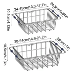 Stainless Steel Telescopic Sink Drain Rack Non-Slip Dish Drying Kitchen Bathroom Countertop Organizer Rack for Household Use - Image 5