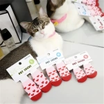 4Pcs Warm Puppy Dog Shoes Soft Pet Knits Socks Cute Cartoon Anti Slip Skid Socks Breathable Pet Products S/M/L Puppy Dog Socks - Image 2