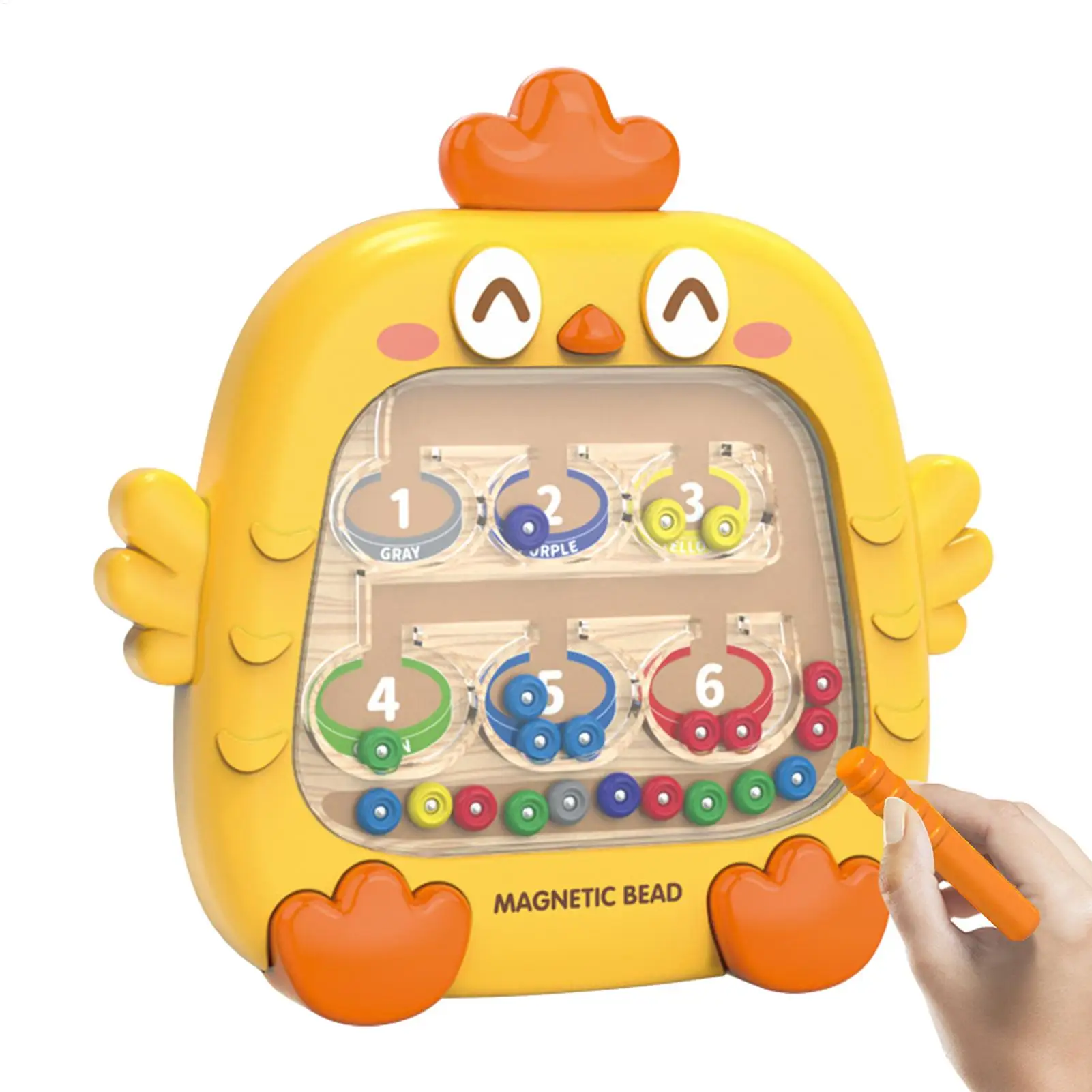 Montessori Magnetic Color Sorting Number Maze Board Pen Moving Bead Games Fine Motor Skills Educational Toys for Kids Boys Girls