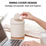 universal Waste Bin with Lid Desktop Office Organizer Storage Home Garbage Basket Container Table Trash Bin Small Trash Can - Image 3