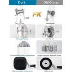 LMETJMA 5 in 1 Rotary Cheese Grater Shredder Kitchen Mandoline Vegetable Julienne Slicer Waffle Cutter Nut Chopper JT247 - Image 3