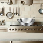 KEMORELA 1PCS Stainless Steel Wok Uncoated 26/28/30/32/34cm High Quality Double Handle Chef Pan for Home Stir-fried Beef Cooking - Image 4