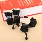 Pet Dogs Winter Shoes Rain Snow Waterproof Booties Socks Rubber Anti-slip Shoes For Small Dog Puppies Footwear Pet Products Cute - Image 3