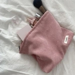 Women Large Cosmetic Bag Corduroy Cloth Girl Makeup Pouch Hand Travel Bag Lipstick Organizer Cases Zipper Clutch Phone Purse - Image 2