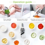 LMETJMA Multi Handheld Mandoline Slicer with Adjustable Stainless Steel Blade Kitchen Veggie Chopper Cheese Grater JT237 - Image 4