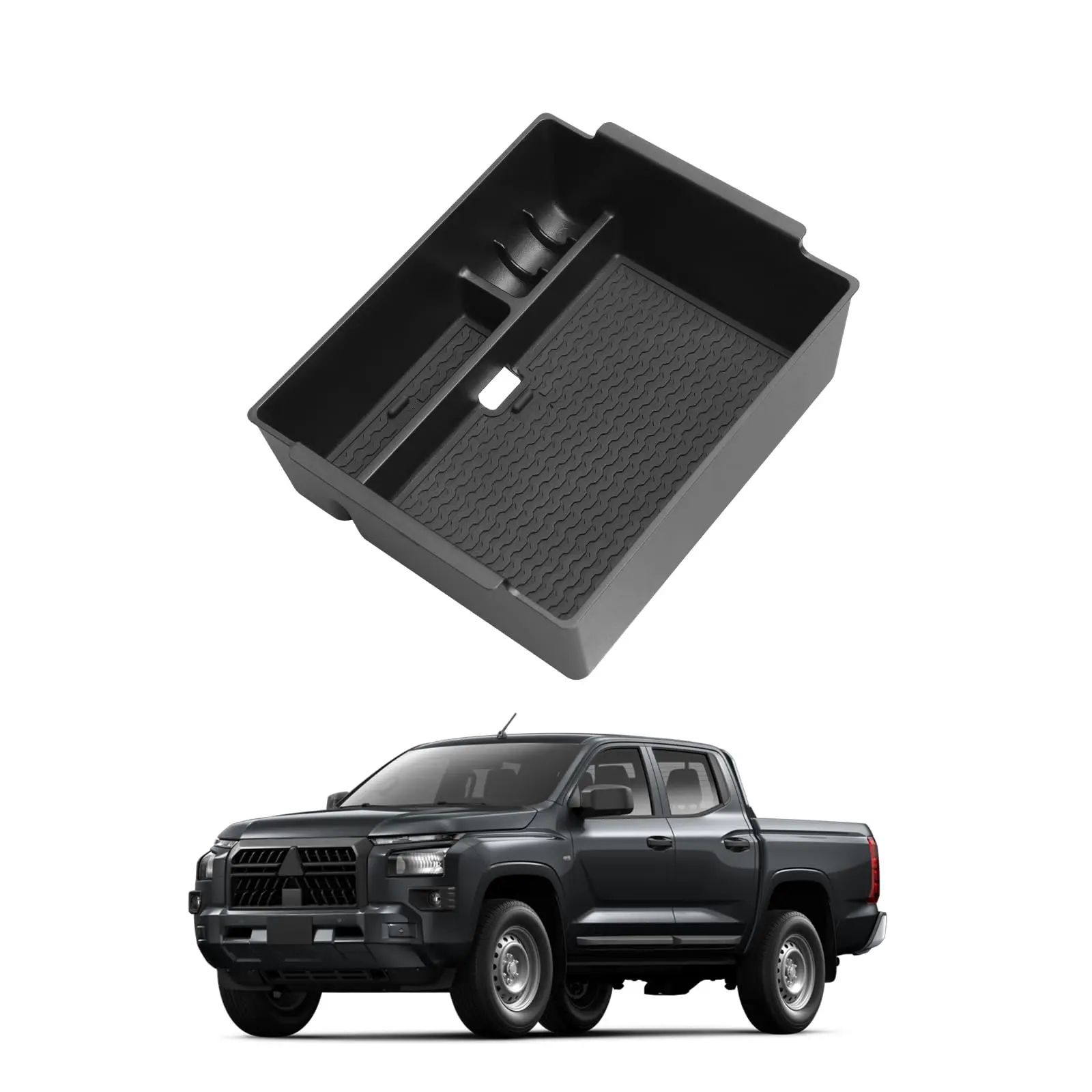 for Mitsubishi Triton 2024 2025 Center Console ABS Armrest Storage Box Tray Organizer Car Interior Accessories Tidying