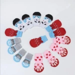 4Pcs Warm Puppy Dog Shoes Soft Pet Knits Socks Cute Cartoon Anti Slip Skid Socks Breathable Pet Products S/M/L Puppy Dog Socks - Image 3
