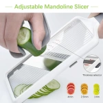 LMETJMA Multi Handheld Mandoline Slicer with Adjustable Stainless Steel Blade Kitchen Veggie Chopper Cheese Grater JT237 - Image 2