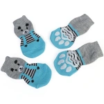 4Pcs Warm Puppy Dog Shoes Soft Pet Knits Socks Cute Cartoon Anti Slip Skid Socks Breathable Pet Products S/M/L Puppy Dog Socks - Image 5