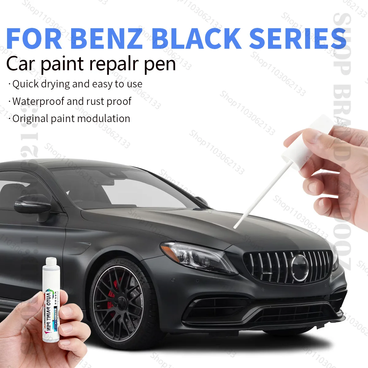 Paint Repair Pen Touch Up Scratch Remover DIY Auto Accessories For Mercedes-Benz Series Magnet black 183 Obsidian black 197