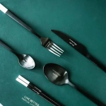 High-end Tableware Stainless Steel Western-style Polished Set Kitchen Cutlery Fork Steak Knife Teaspoon Cutlery Set - Image 4
