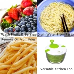 LMETJMA 5 L Large Salad Spinner Vegetable Washer Dryer Drainer Strainer with Bowl Colander Multi-Use Lettuce Spinner JT252 - Image 6