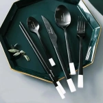 High-end Tableware Stainless Steel Western-style Polished Set Kitchen Cutlery Fork Steak Knife Teaspoon Cutlery Set - Image 3