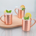 New 100% Copper Cups Pure Solid Moscow Mule PURE Copper Mugs-Shaped 400ml Cocktail Cups Beer Milk Mug Drinkware - Image 2